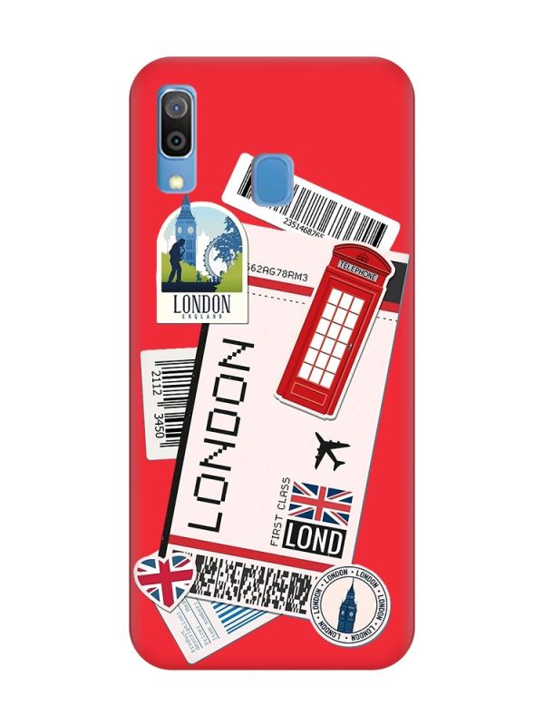 Матовий червоний чохол на Samsung Galaxy A30 (2019) / A20 (2019) :: Подорожі. Лондон (принт 326)