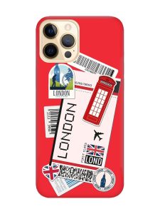Матовий червоний чохол на Apple iPhone 12 Pro Max :: Подорожі. Лондон (принт 326)