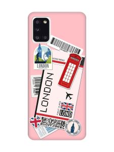 Матовий рожевий чохол на Samsung Galaxy A31 :: Подорожі. Лондон (принт 326)