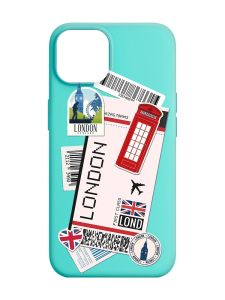 Матовий бірюзовий чохол на Apple iPhone 14 :: Подорожі. Лондон (принт 326)