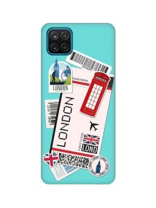 Матовий бірюзовий чохол на Samsung Galaxy A12 :: Подорожі. Лондон (принт 326)