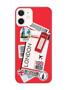 Матовий червоний чохол на Apple iPhone 12 / 12 Pro (6.1) :: Подорожі. Лондон (принт 326)