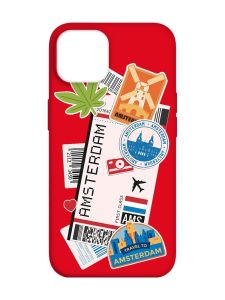 Матовий червоний чохол на Apple iPhone 14 :: Подорожі. Амстердам (принт 327)