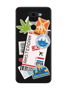 Матовий чорний чохол на Xiaomi Redmi Note 9 :: Подорожі. Амстердам (принт 327)