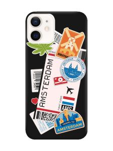 Матовий чорний чохол на Apple iPhone 12 / 12 Pro (6.1) :: Подорожі. Амстердам (принт 327)