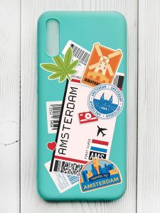 Матовий бірюзовий чохол на Xiaomi Redmi 9А :: Подорожі. Амстердам (принт 327)