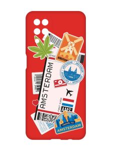 Матовий червоний чохол на Samsung Galaxy A12 :: Подорожі. Амстердам (принт 327)