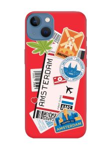 Матовий червоний чохол на Apple iPhone 13 :: Подорожі. Амстердам (принт 327)