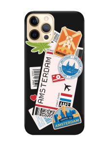 Матовий чорний чохол на Apple iPhone 12 Pro Max :: Подорожі. Амстердам (принт 327)