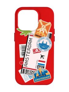 Матовий червоний чохол на Apple iPhone 14 Pro Max :: Подорожі. Амстердам (принт 327)
