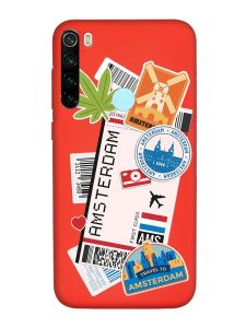 Матовий червоний чохол на Xiaomi Redmi Note 8T :: Подорожі. Амстердам (принт 327)