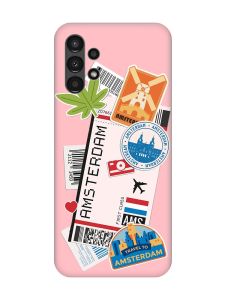 Матовий рожевий чохол на Samsung A13 4G :: Подорожі. Амстердам (принт 327)