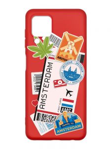 Матовий червоний чохол на Samsung Galaxy A22 4G/M32/M22 :: Подорожі. Амстердам (принт 327)