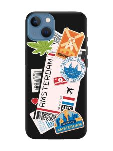 Матовий чорний чохол на Apple iPhone 13 :: Подорожі. Амстердам (принт 327)