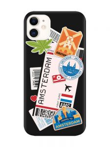 Матовий чорний чохол на Apple iPhone 11 (6.1) :: Подорожі. Амстердам (принт 327)