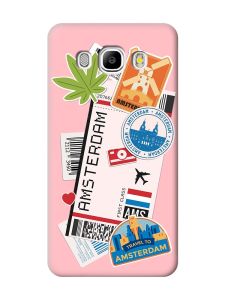 Матовий рожевий чохол на Samsung Galaxy J5(2016) J510 :: Подорожі. Амстердам (принт 327)