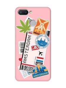 Матовий рожевий чохол на Xiaomi Redmi 6 :: Подорожі. Амстердам (принт 327)
