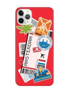Матовий червоний чохол на iPhone 11 Pro Max (6.5) :: Подорожі. Амстердам (принт 327)