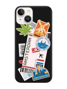 Матовий чорний чохол на Apple iPhone 14 :: Подорожі. Амстердам (принт 327)