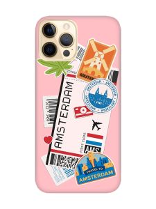 Матовий рожевий чохол на Apple iPhone 12 Pro Max :: Подорожі. Амстердам (принт 327)