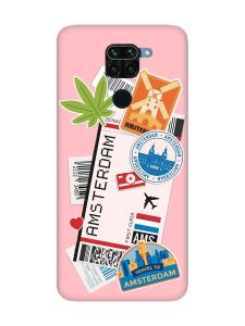 Матовий рожевий чохол на Xiaomi Redmi Note 9 :: Подорожі. Амстердам (принт 327)