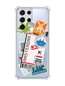 Чохол з потовщеними кутами на Samsung Galaxy S21 Ultra :: Подорожі. Амстердам (принт 327)