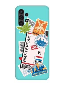 Матовий бірюзовий чохол на Samsung Galaxy A13 4G :: Подорожі. Амстердам (принт 327)