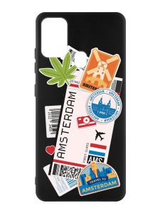 Матовий чорний чохол на Samsung Galaxy M30s/M21 :: Подорожі. Амстердам (принт 327)