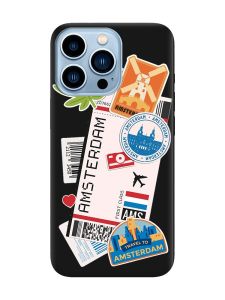 Матовий чорний чохол на Apple iPhone 13 Pro Max :: Подорожі. Амстердам (принт 327)