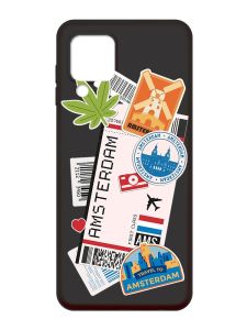 Матовий чорний чохол на Samsung Galaxy A22 4G/M32/M22 :: Подорожі. Амстердам (принт 327)