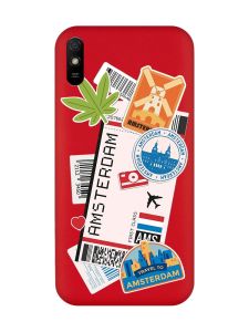 Матовий червоний чохол на Xiaomi Redmi 9A :: Подорожі. Амстердам (принт 327)