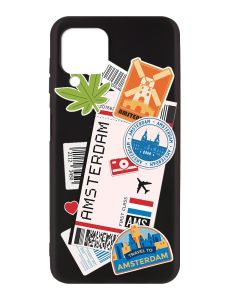 Матовий чорний чохол на Samsung Galaxy A12 :: Подорожі. Амстердам (принт 327)