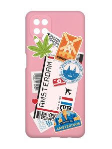 Матовий рожевий чохол на Samsung Galaxy A12 :: Подорожі. Амстердам (принт 327)