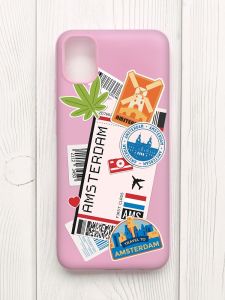 Матовий рожевий чохол на Samsung Galaxy A04E/A042 :: Подорожі. Амстердам (принт 327)