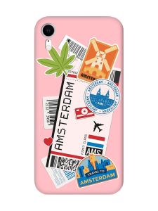 Матовий рожевий чохол на Apple iPhone XR :: Подорожі. Амстердам (принт 327)