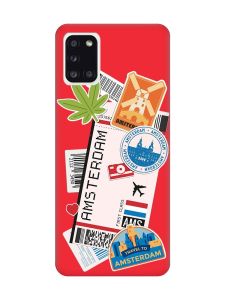 Матовий червоний чохол на Samsung Galaxy A31 :: Подорожі. Амстердам (принт 327)