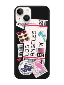 Матовий чорний чохол на Apple iPhone 14 :: Подорожі. Лос-Анджелес (принт 328)