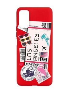 Матовий червоний чохол на Xiaomi Redmi Note 11 4G :: Подорожі. Лос-Анджелес (принт 328)