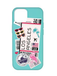 Матовий бірюзовий чохол на Apple iPhone 12 Pro Max :: Подорожі. Лос-Анджелес (принт 328)