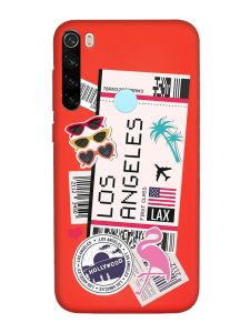 Матовий червоний чохол на Xiaomi Redmi Note 8T :: Подорожі. Лос-Анджелес (принт 328)