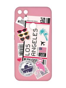 Матовий рожевий чохол на Xiaomi Redmi 10C :: Подорожі. Лос-Анджелес (принт 328)