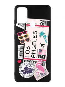 Матовий чорний чохол на Samsung Galaxy M30s/M21 :: Подорожі. Лос-Анджелес (принт 328)