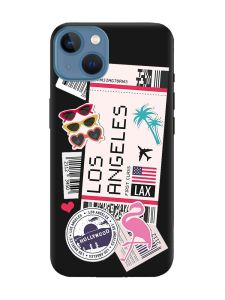 Матовий чорний чохол на Apple iPhone 13 :: Подорожі. Лос-Анджелес (принт 328)