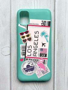 Матовий бірюзовий чохол на Samsung Galaxy A04E / A042 :: Подорожі. Лос-Анджелес (принт 328)