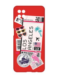 Матовий червоний чохол на Samsung Galaxy A12 :: Подорожі. Лос-Анджелес (принт 328)