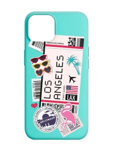 Матовий бірюзовий чохол на Apple iPhone 14 :: Подорожі. Лос-Анджелес (принт 328)