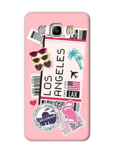 Матовий рожевий чохол на Samsung Galaxy J5(2016) J510 :: Подорожі. Лос-Анджелес (принт 328)