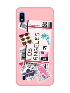 Матовий рожевий чохол на Samsung Galaxy A10 (2019) A105 :: Подорожі. Лос-Анджелес (принт 328)