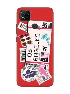 Матовий червоний чохол на Xiaomi Redmi 9C/10A :: Подорожі. Лос-Анджелес (принт 328)