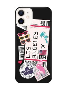 Матовий чорний чохол на Apple iPhone 12 / 12 Pro (6.1) :: Подорожі. Лос-Анджелес (принт 328)